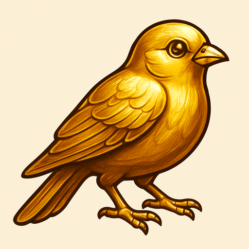 Realistic, golden bird.
In-Game asset.  2d.  High contrast.  No shadows