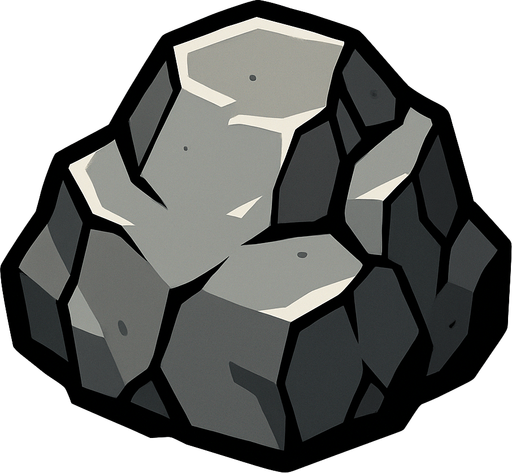 rock.
In-Game asset.  2d.  High contrast.  No shadows. cartoon