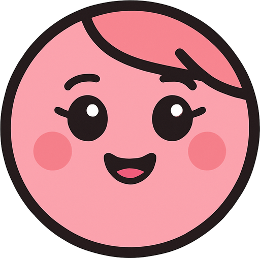A pink woman ball. No background. Transparent background. Blank background. No shadows. 2d. In-Game asset. flat