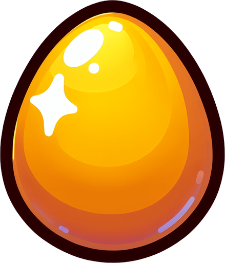 cartoon golden egg.
Single Game Texture. In-Game asset. 2d. Blank background. High contrast. No shadows.