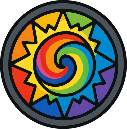 rainbow energy.
In-Game asset.  2d.  High contrast.  No shadows