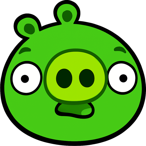 pig from angry birds.
In-Game asset.  2d.  High contrast.  No shadows