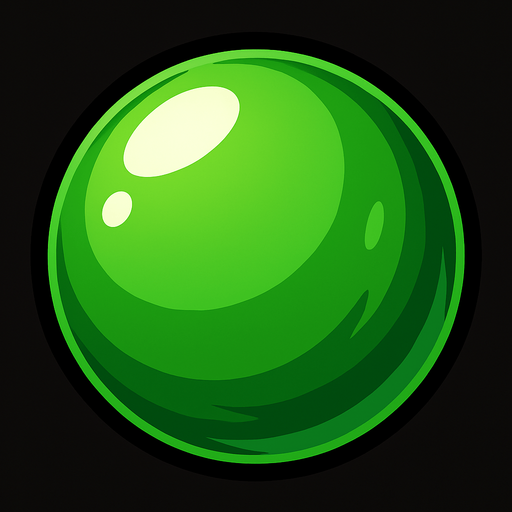 esfera verde.
In-Game asset.  2d.  High contrast.  No shadows