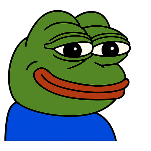 make very well known frog memes. single character. no writing. just head grinning.
In-Game asset.  2d.  High contrast.  No shadows