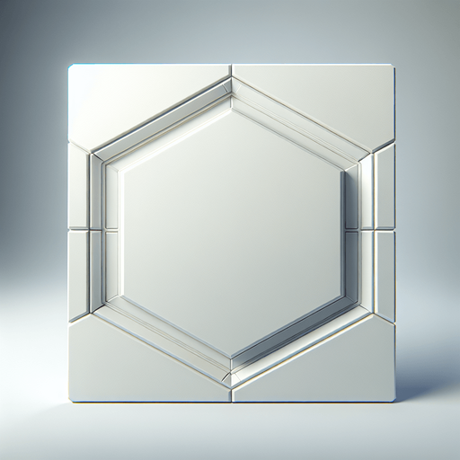 simple flat white hexagon tile with beveled borders.
Front view. Modern game style