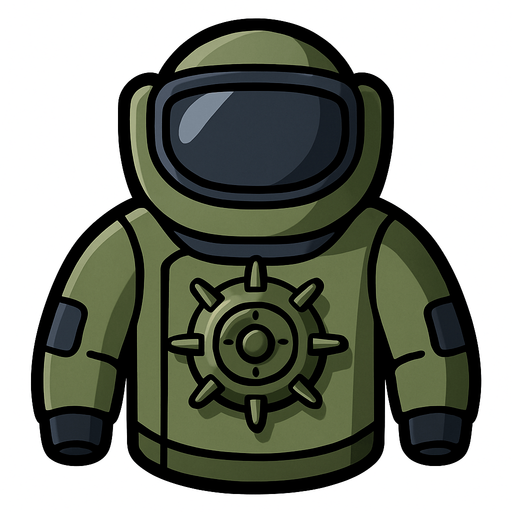 Just the space suit from this image with a land mine in the center of it.