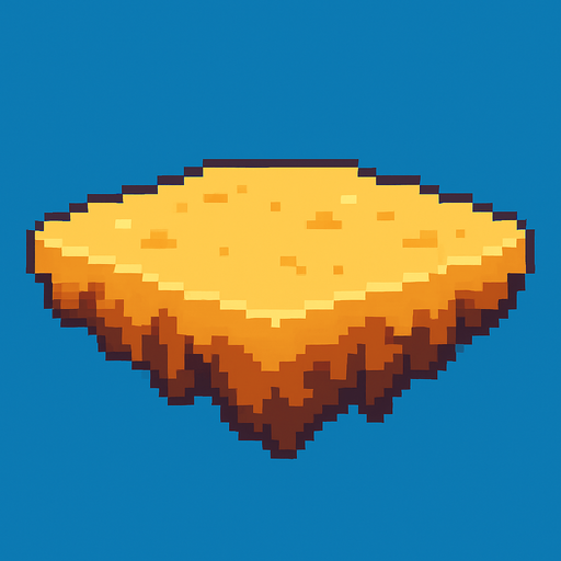 Arena flotante , plano, pixelart.
In-Game asset.  2d.  High contrast.  No shadows