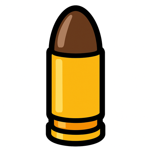 bullet.
In-Game asset.  2d.  High contrast.  No shadows