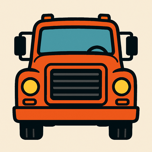 front view truck car.
In-Game asset.  2d.  High contrast.  No shadows