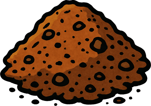 dirt.
In-Game asset.  2d.  High contrast.  No shadows