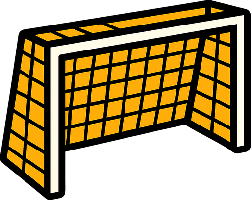 football goal.
In-Game asset.  2d.  High contrast.  No shadows
