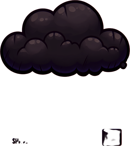 Облако, мультяшное, без обводки, темное.
Single Game Texture.  In-Game asset.  2d.  Blank background.  High contrast.  No shadows