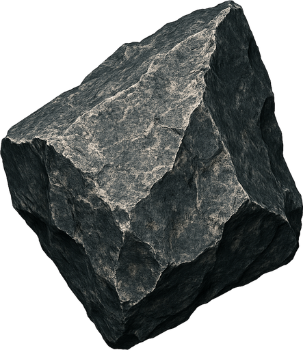 Pedrada, algo realista.
In-Game asset.  2d.  High contrast.  No shadows