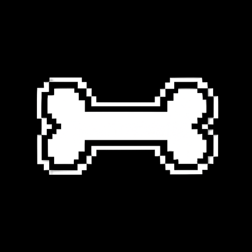 Undertale bone with black outline.
In-Game asset.  2d.  High contrast.  No shadows