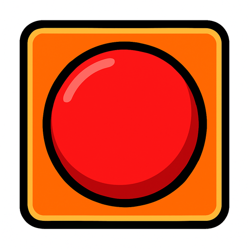 red button square.
In-Game asset.  2d.  High contrast.  No shadows
