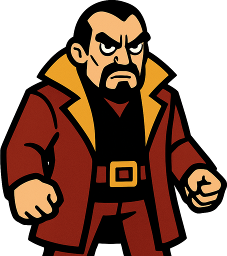 second man's bad.
In-Game asset.  2d.  High contrast.  No shadows no border
