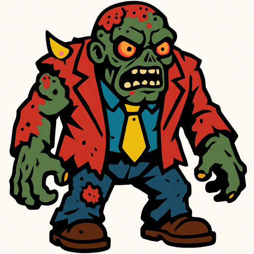 boss zombie.
In-Game asset.  2d.  High contrast.  No shadows