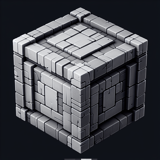 Cube.
Single Game Texture.  In-Game asset.  2d.  Blank background.  High contrast.  No shadows