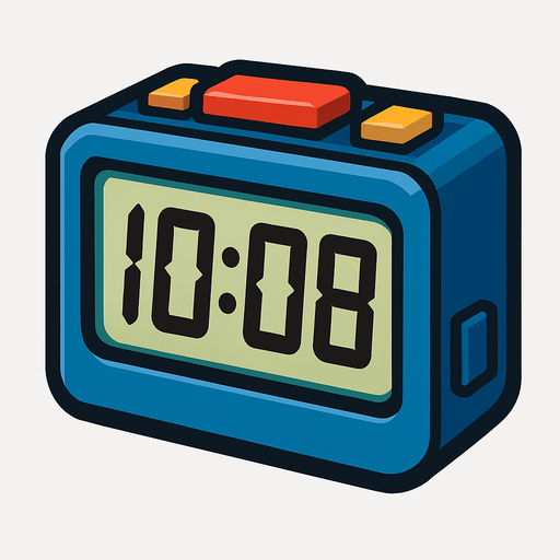 a closed digital clock.
In-Game asset.  2d.  High contrast.  No shadows