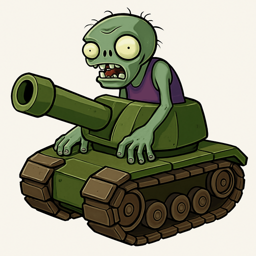 Tank zombie del juego plantas vs zombies.
In-Game asset.  No shadows