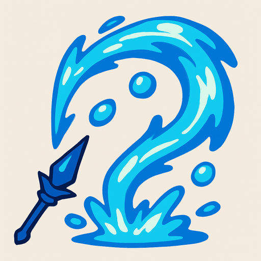 Poder de água estilo Mago inspirado em pokémon e Digimon.
In-Game asset.  2d.  High contrast.  No shadows
