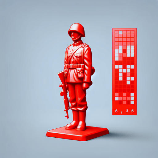 a red toy soldier Single Game Texture. In-Game asset. 2d. Blank background. High contrast. No shadows.