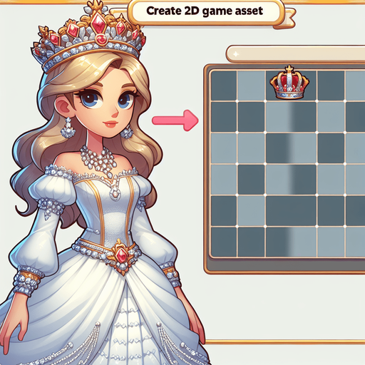 White queen.
Single Game Texture.  In-Game asset.  2d.  Blank background.  High contrast.  No shadows