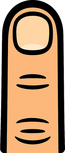 Just a finger top view.
In-Game asset.  2d.  High contrast.  No shadows