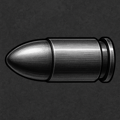 bullet grey realistic.
In-Game asset.  2d.  High contrast.  No shadows