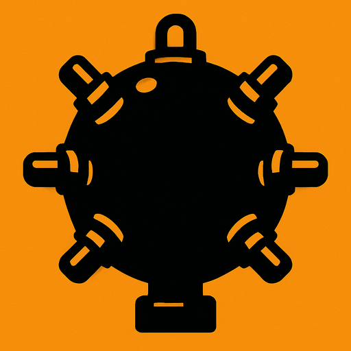 mine like bomb.
In-Game asset.  2d.  High contrast.  No shadows