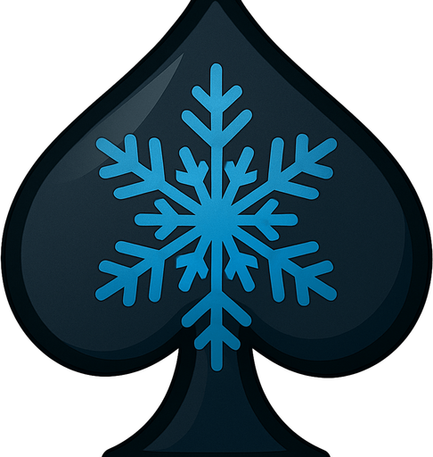 This spade with a blue snowflake in the center