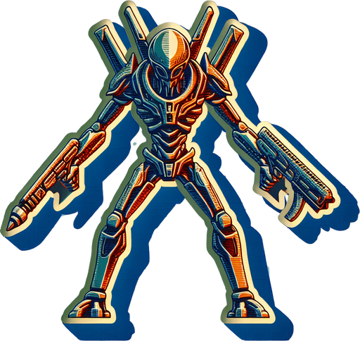 a weaponazized alien.
Single Game Texture.  In-Game asset.  2d.  Blank background.  High contrast.  No shadows