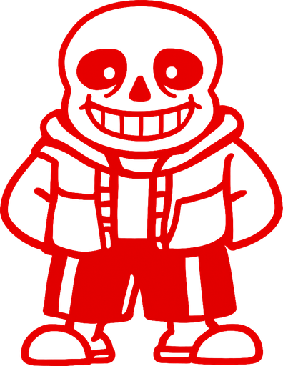 Sans color rojo.
In-Game asset.  2d.  High contrast.  No shadows