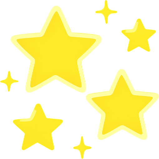 estrellitas luminosas.
In-Game asset.  2d.  High contrast.  No shadows