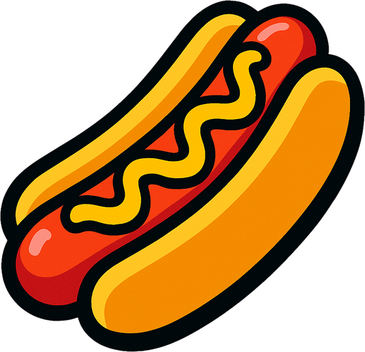 hotdog.
In-Game asset.  2d.  High contrast.  No shadows