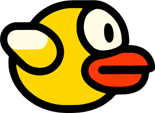 Make it flapy bird shape.
2d.  High contrast.  No shadows