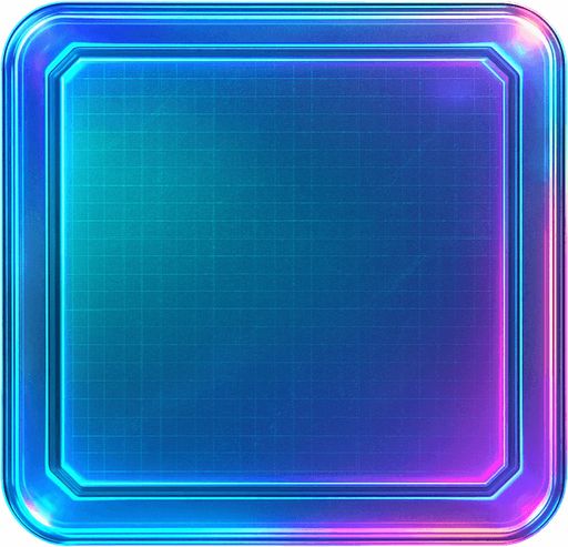 button in the shape of a protorealistic holographic futuristc Rectangle .
Front view.