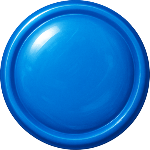 Circle realistic plastic blue.
In-Game asset.  2d.  High contrast.  No shadows