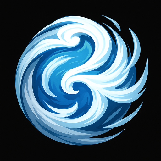 Air airball shout of a dragon. sphere. mixed grey with white & blue colors. HD colors
In-Game asset.  2d.  High contrast.  No shadows