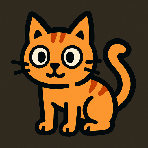 Cat.
In-Game asset.  2d.  High contrast.  No shadows