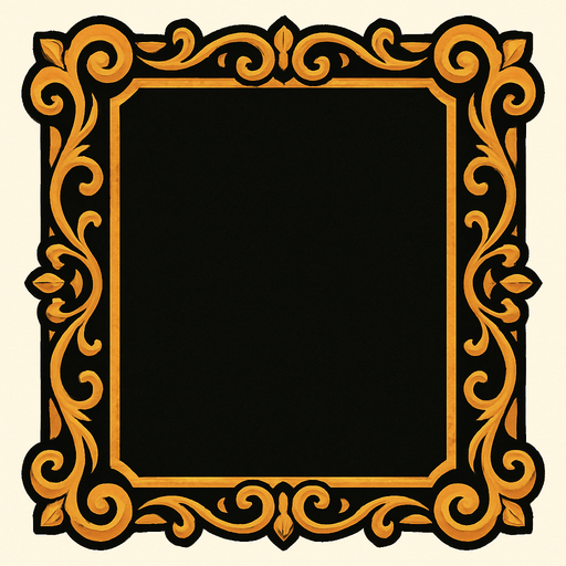 Süslü çerçeve kenarları dikdörtgen.
In-Game asset.  2d.  High contrast.  No shadows