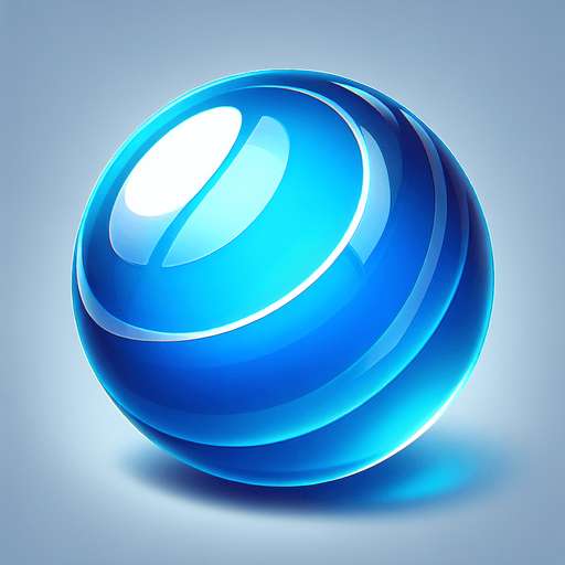 Generate a high-quality icon asset of the specific **blue candy** shown in the provided Candy Crush screenshot.

*   **Shape:** A smooth, **round, slightly flattened sphere or thick disc** shape with perfectly curved edges. It should look plump and solid.
*   **Color:** A bright, **vibrant, medium blue**. Clear and saturated, avoiding overly dark (navy) or light (sky blue) tones.
*   **Surface & Finish:** **Highly glossy** and reflective, like polished hard candy or a glass marble. The surface should look perfectly smooth.
*   **Lighting & Highlights:** Features a **prominent, distinct, curved white specular highlight** positioned near the **top-left edge**, following the candy's spherical contour. Additional subtle, broader highlights should be visible across the top surface, giving it dimension. Clear shading should be present on the bottom and right sides to emphasize its **3D, spherical volume**.
*   **Style:** Clean, **stylized 3D render**, matching the cheerful, polished, and sli.
Single Game Texture.  In-Game asset.  2d.  Blank background.  High contrast.  No shadows
