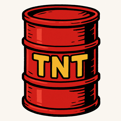 tnt yazılı varil.
In-Game asset.  2d.  High contrast.  No shadows