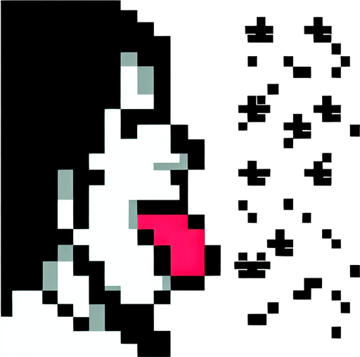 8bit person holding their tongue up to catch snowflakes.
Single Game Texture. In-Game asset. 2d. Blank background. High contrast. No shadows.