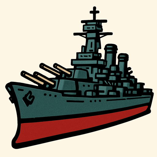 un barco gigante de guerra.
In-Game asset.  2d.  High contrast.  No shadows