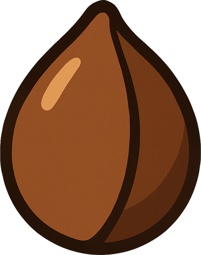 Brown Seed.
In-Game asset.  2d.  High contrast.  No shadows. Very simple