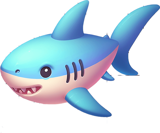 акула, постэльные цвета..
Single Game Texture.  In-Game asset.  2d.  Blank background.  High contrast.  No shadows