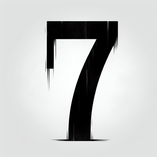 the number 7 written in black, make the numbers eerie.
Single Game Texture. In-Game asset. 2d. Blank background. High contrast. No shadows.