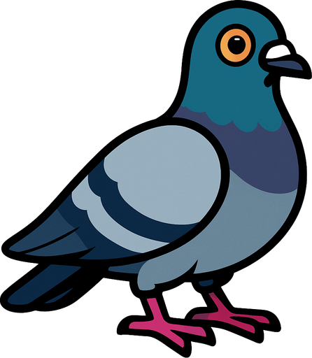 pigeon.
In-Game asset.  2d.  High contrast.  No shadows