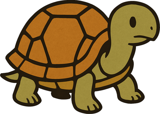 Turtle in professor Layton game style.
In-Game asset.  2d.  High contrast.  No shadows
